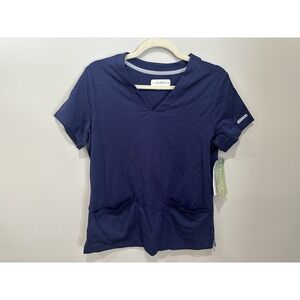 ReSURGE SuRay+ Scrub Top Women's Small Navy V-Neck Stretch 2 Pocket NWT